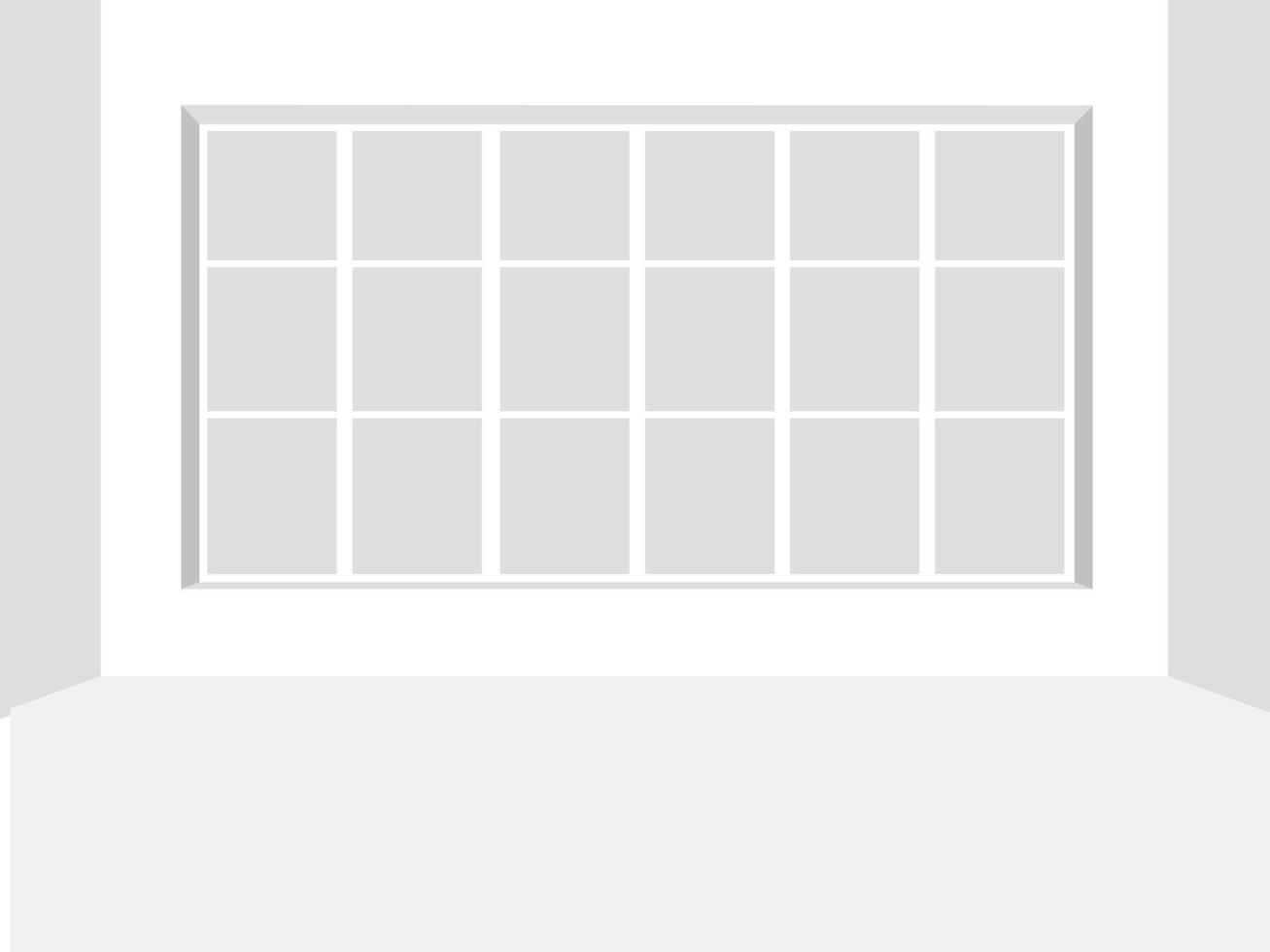 White empty room with summer landscape in window vector. Scandinavian interior design. white wall vector