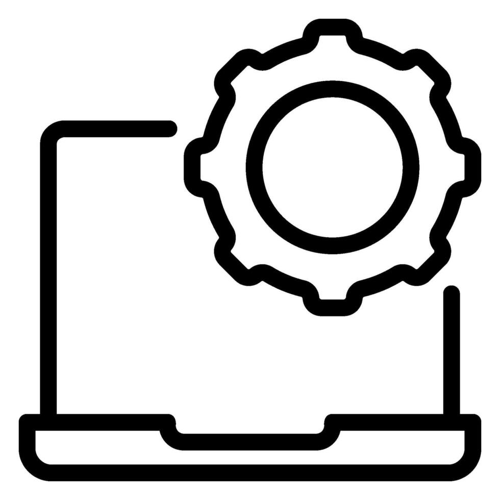 laptop line icon vector