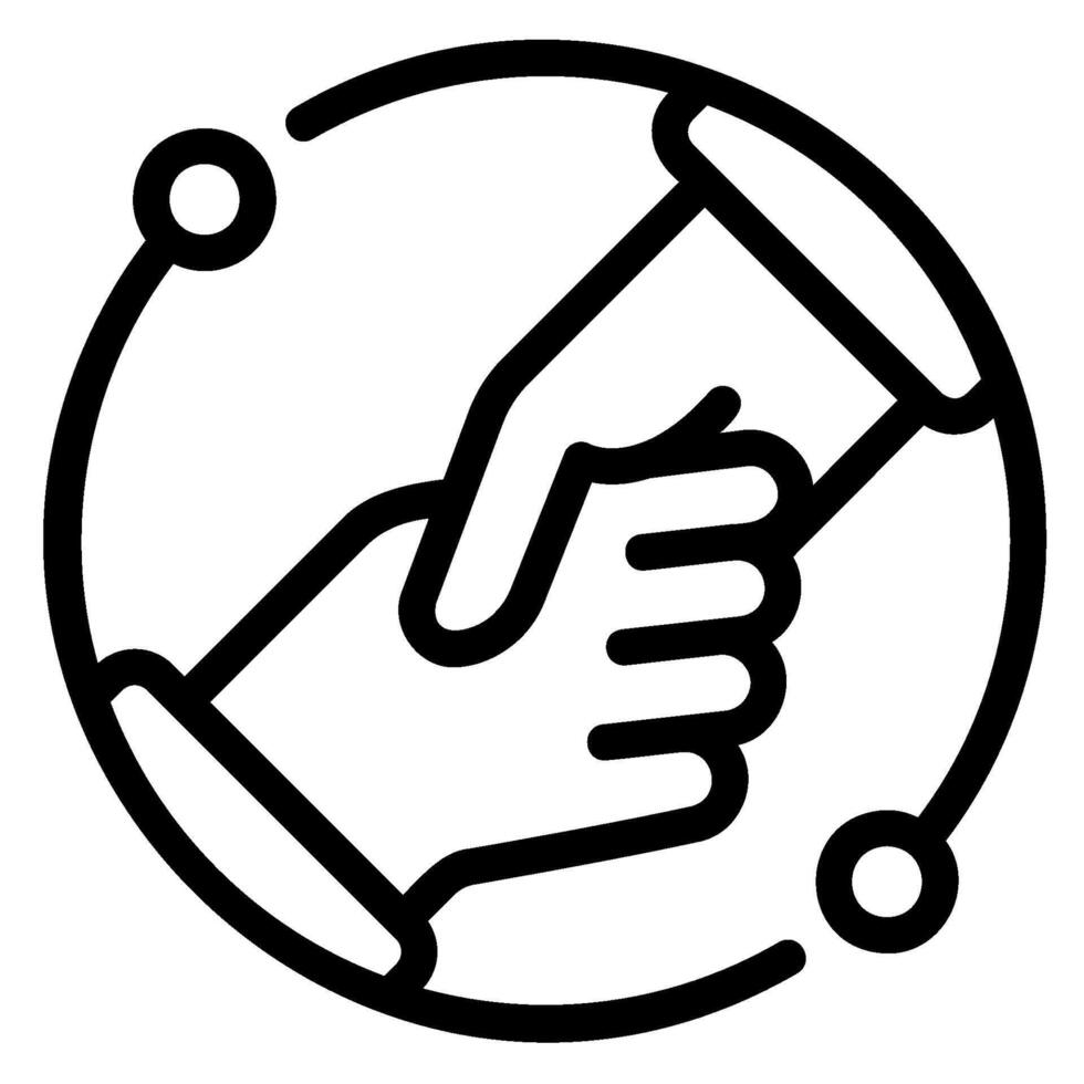 hand line icon vector