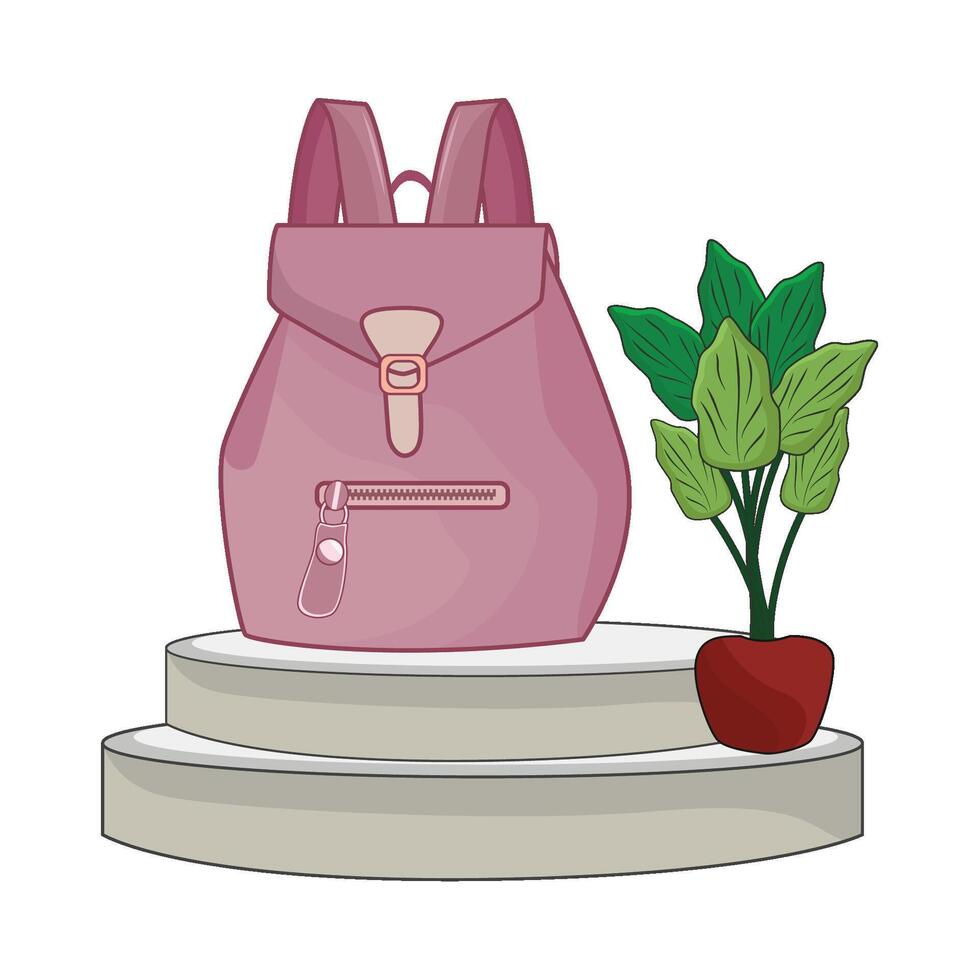 illustration of backpack and vase vector