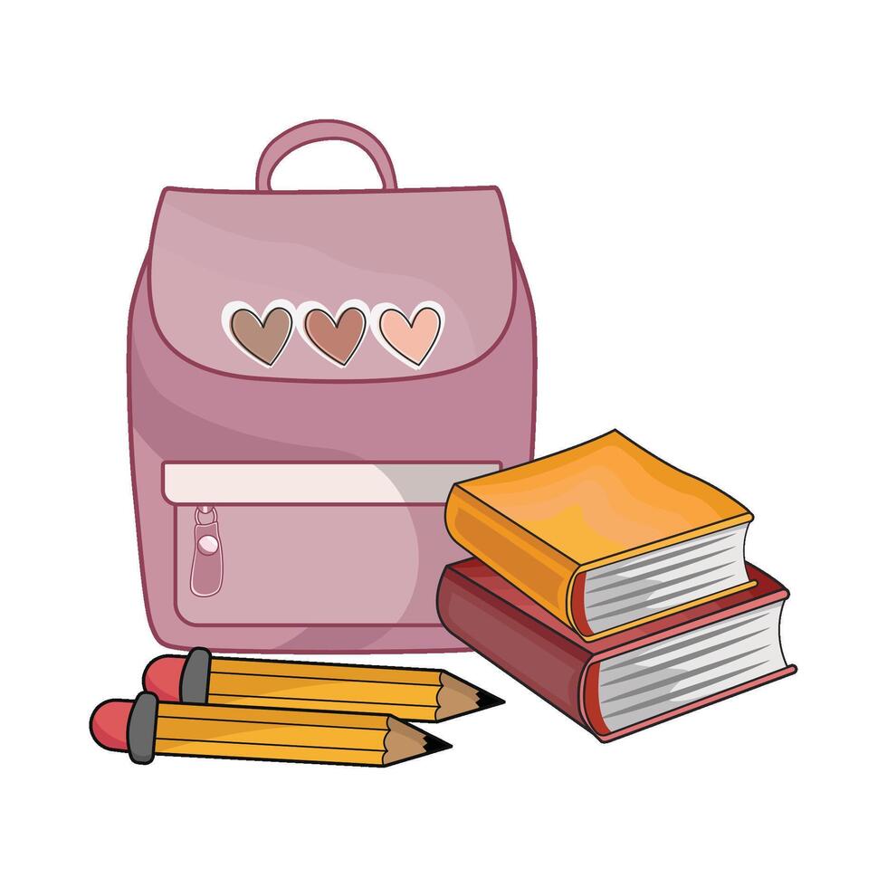 ilustración de mochila con libro vector