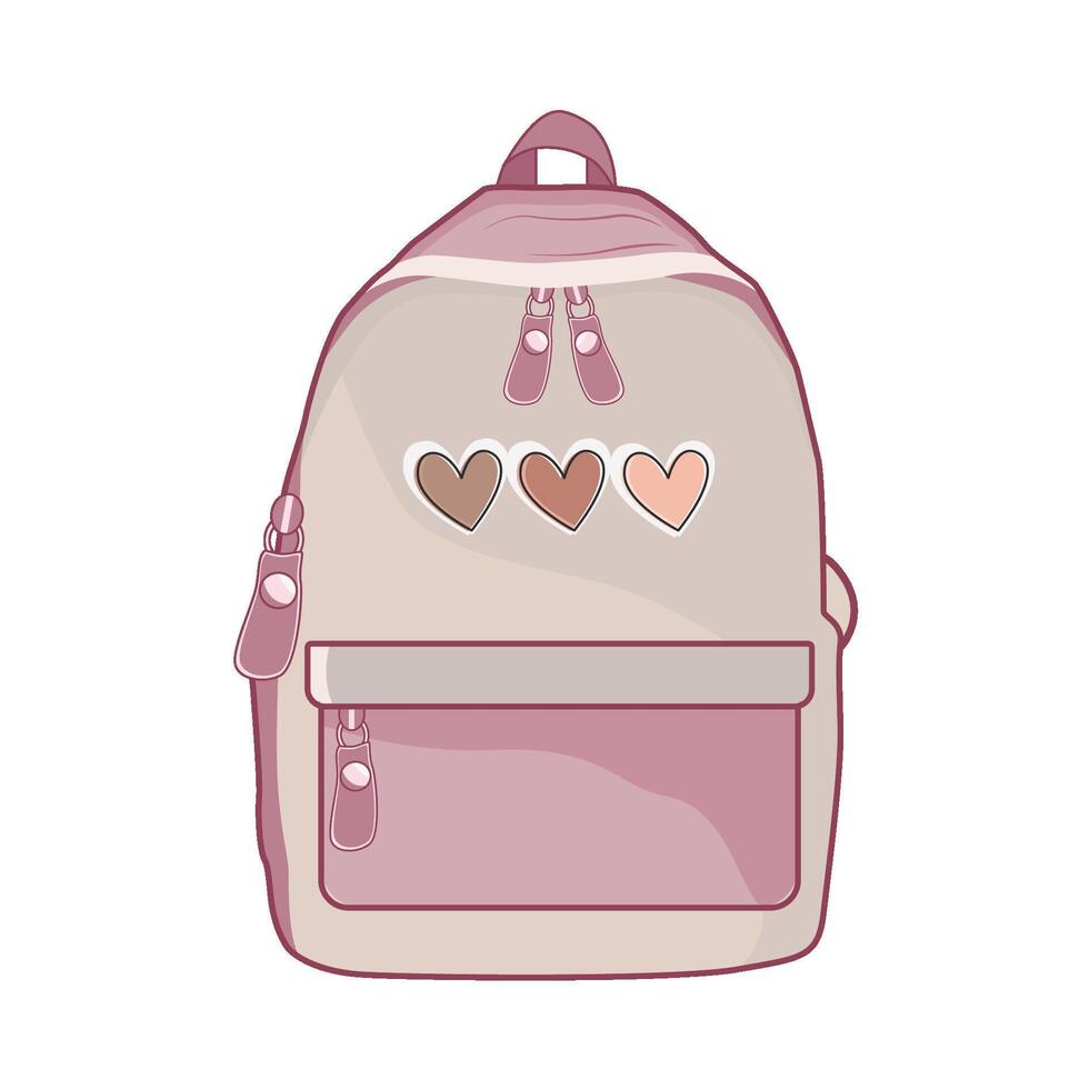 ilustración de rosado mochila vector