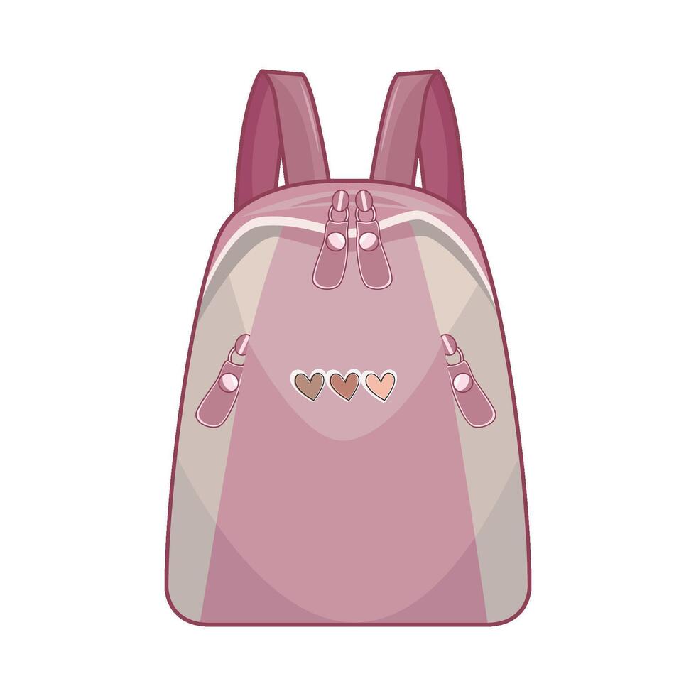 ilustración de rosado mochila vector