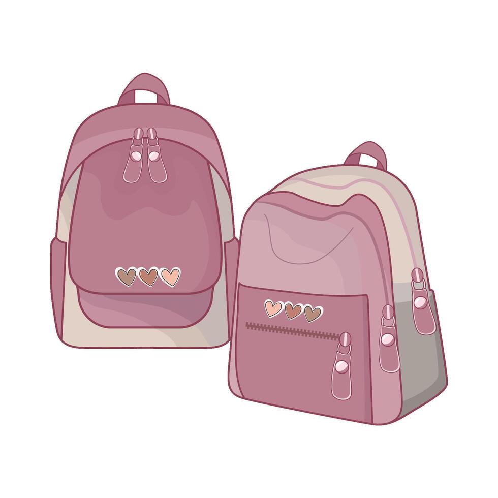 illustration of pink backpack vector