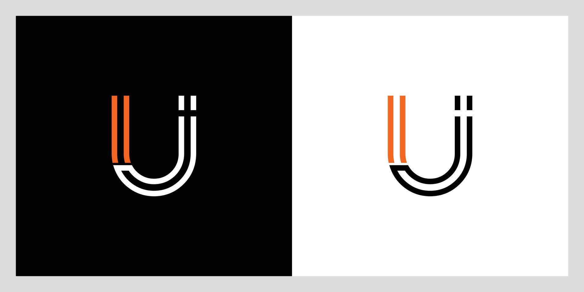 Initial UJ or JU Alphabets Letters Logo Monogram vector