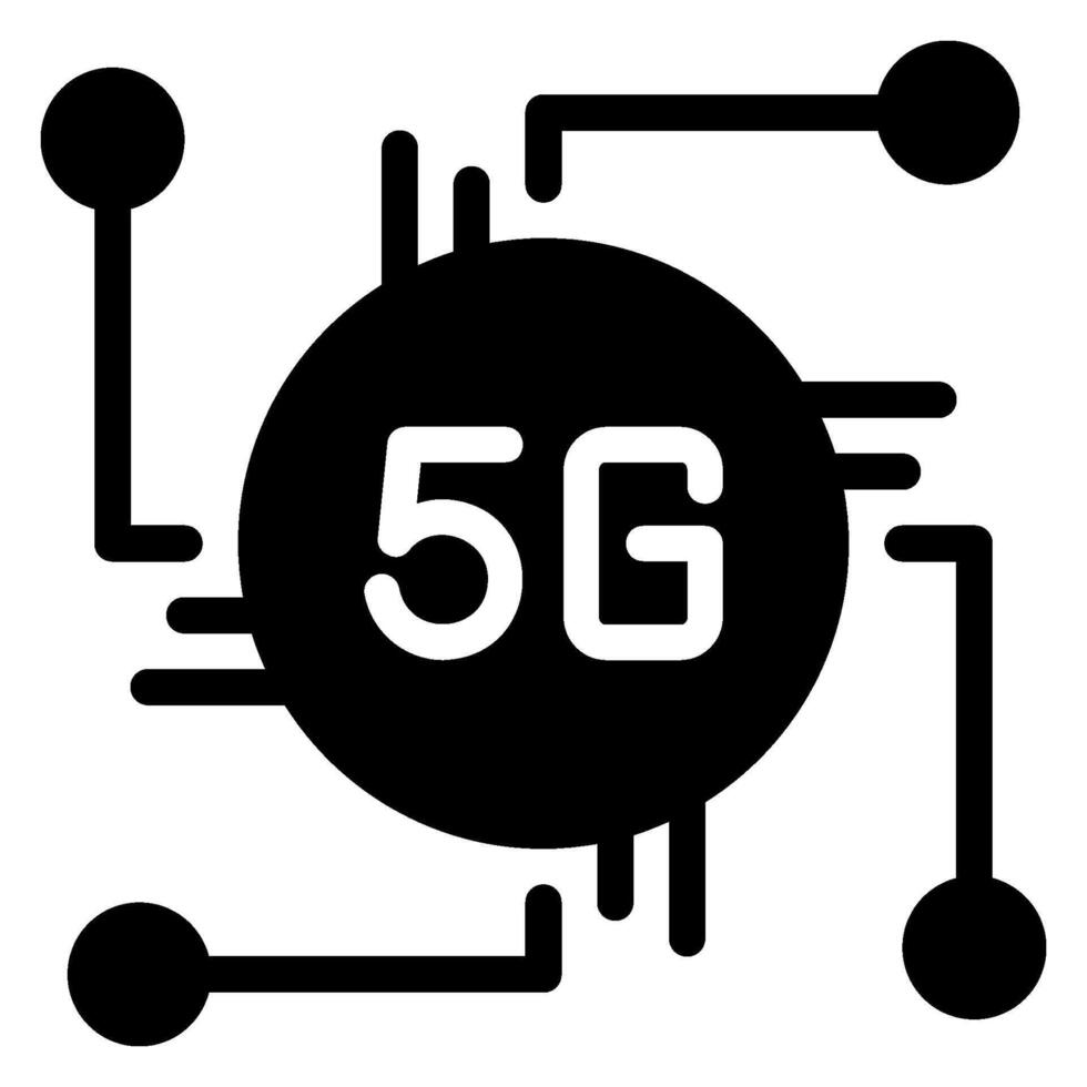 5g glifo icono vector