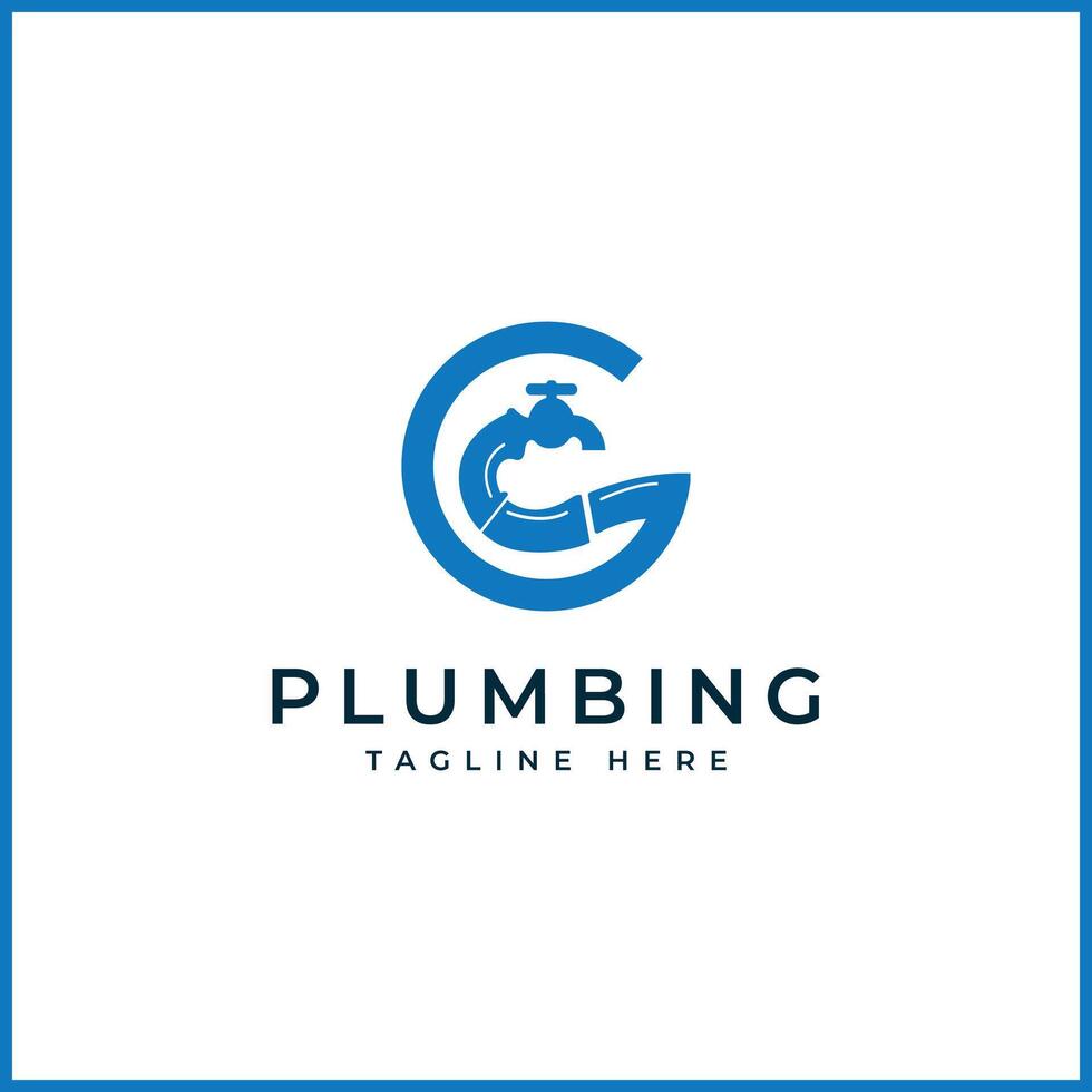 Simple Plumbing Logo Design Combination with G vector
