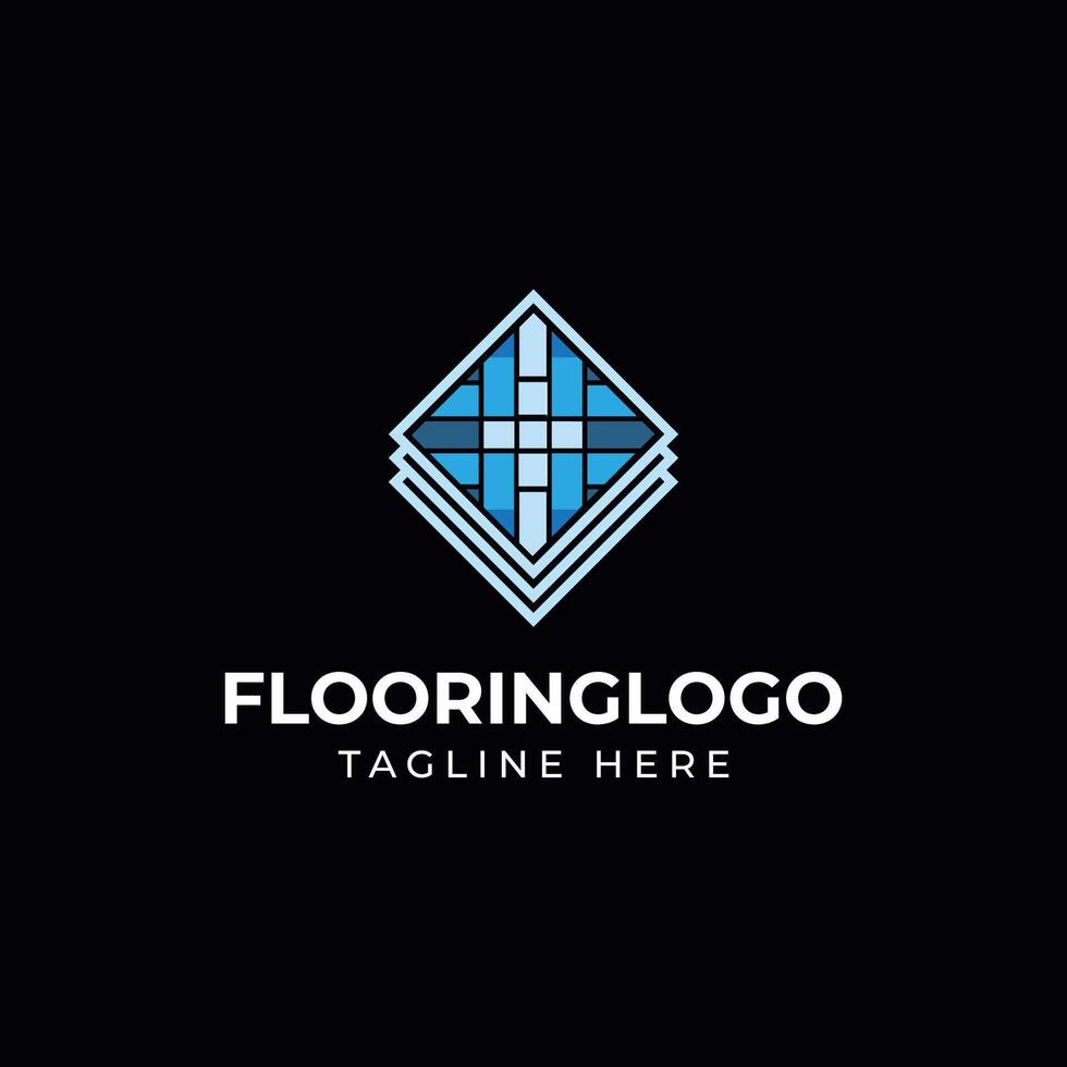 sencillo piso parquet loseta vector logo diseño