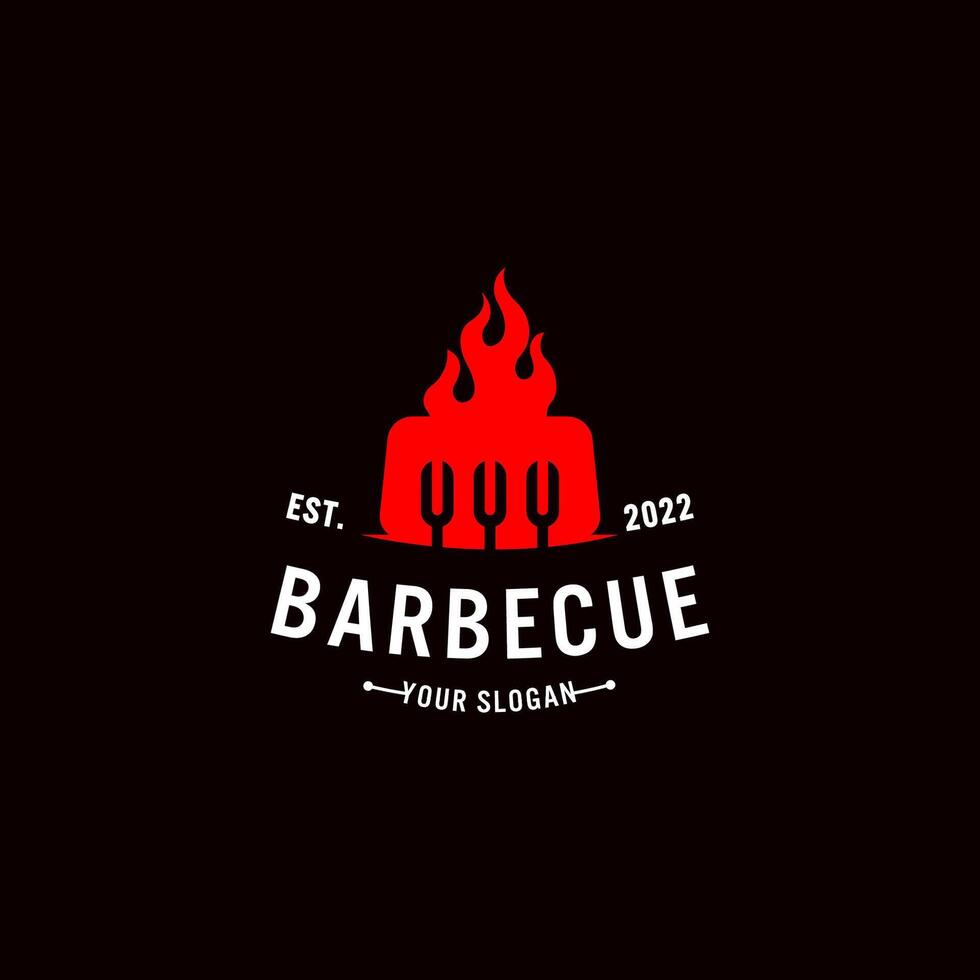 Simple Barbecue Template Logo Design - Free Download vector