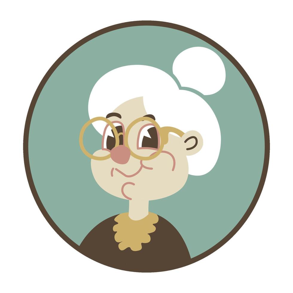 Grandmother avatar or picture, family tree icon vector