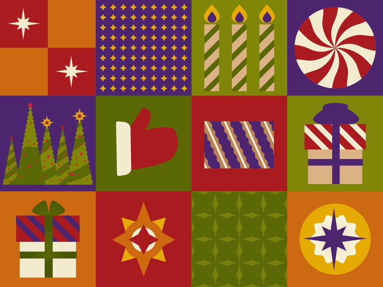 Xmas holiday decoration, new year pattern print vector