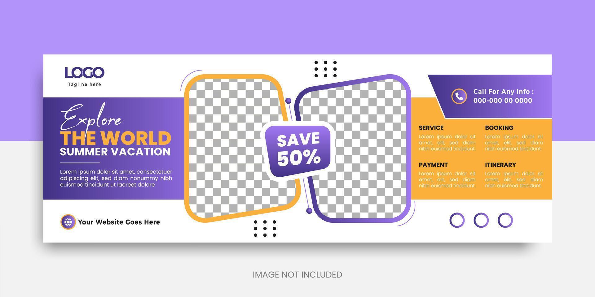 Social media cover design template travel agency banner design vector