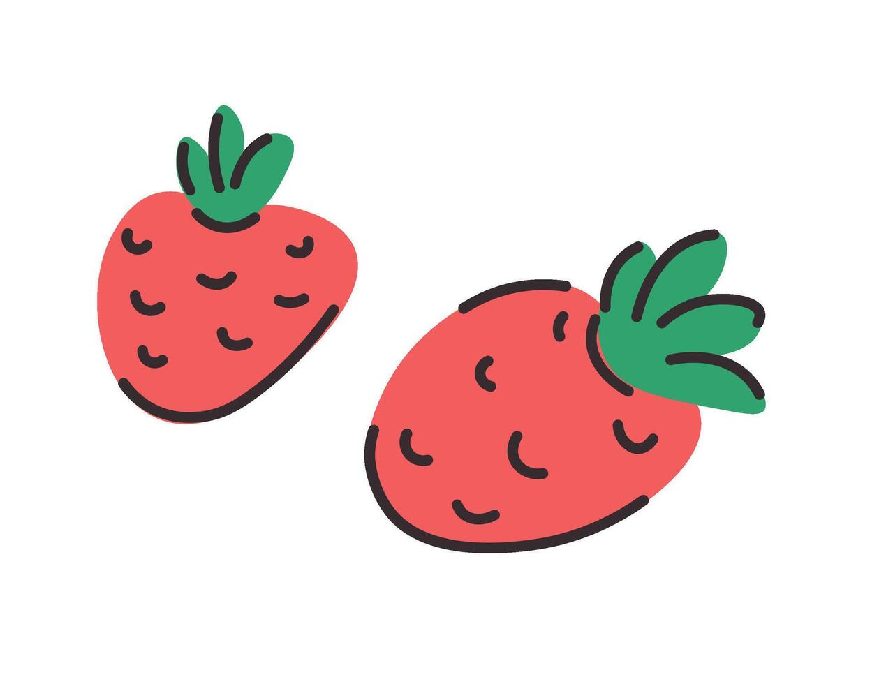 Sweet strawberry fruit, summer organic berries vector