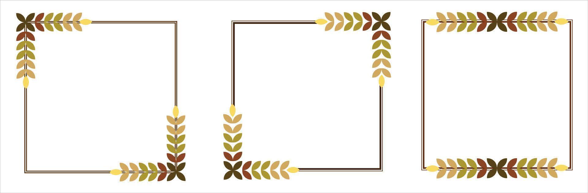 Simple Square Frame With Autumn Leaves Vector