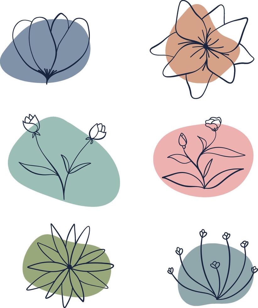 Minimalist Hand Drawn Flower vector