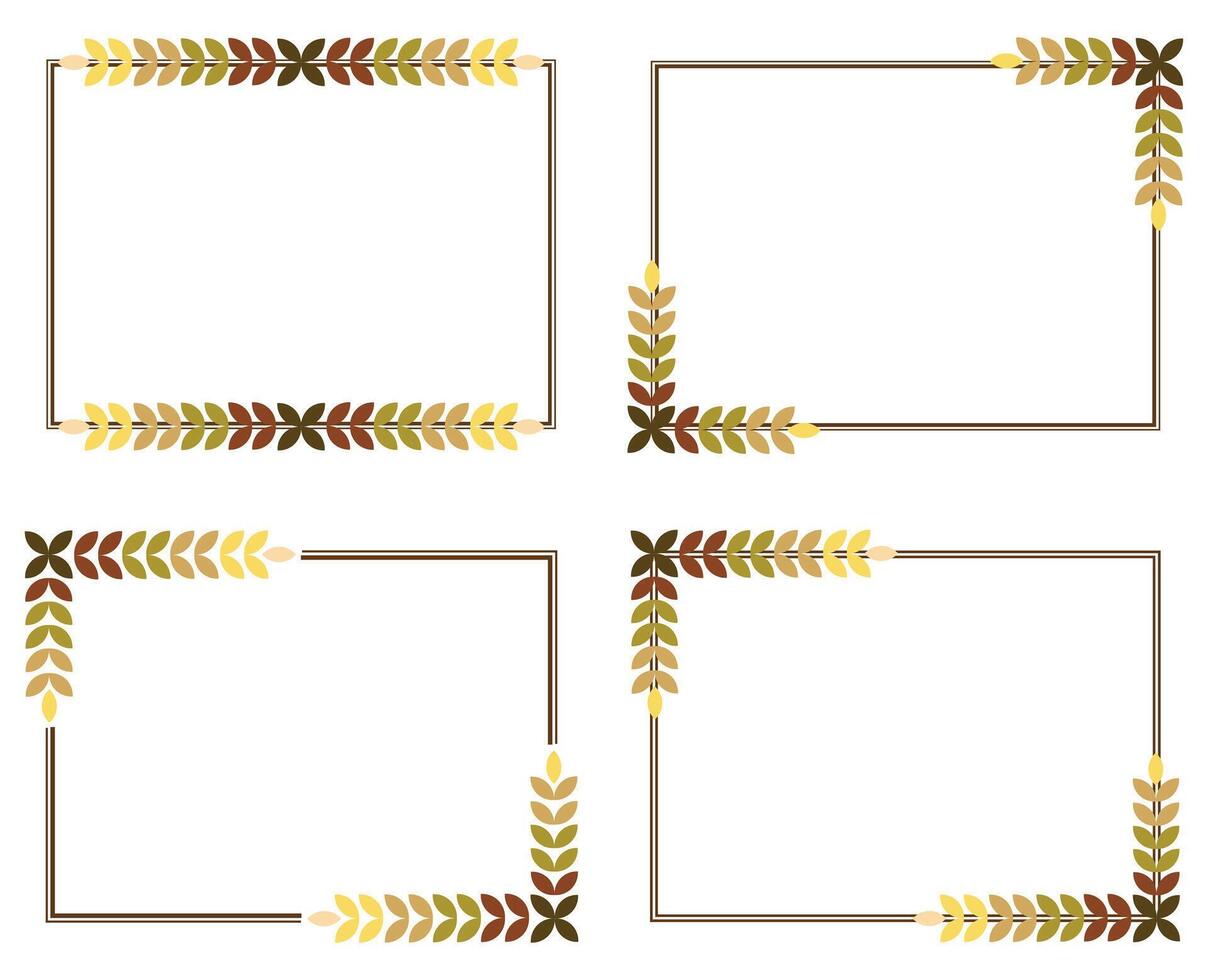 sencillo cuadrado marco con otoño hojas vector