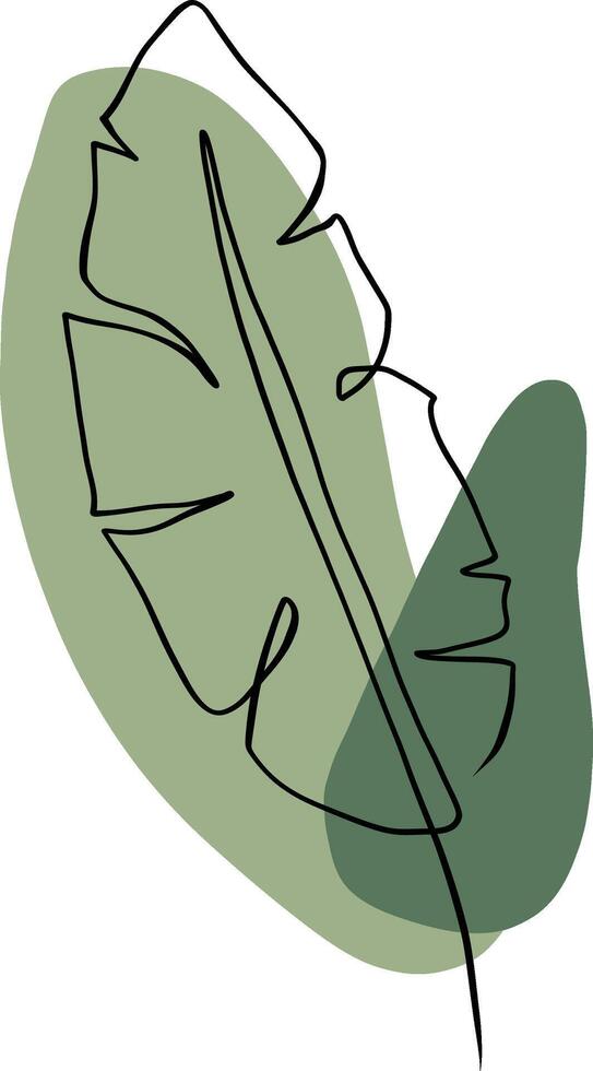 Minimalist Hand Drawn Leaf vector