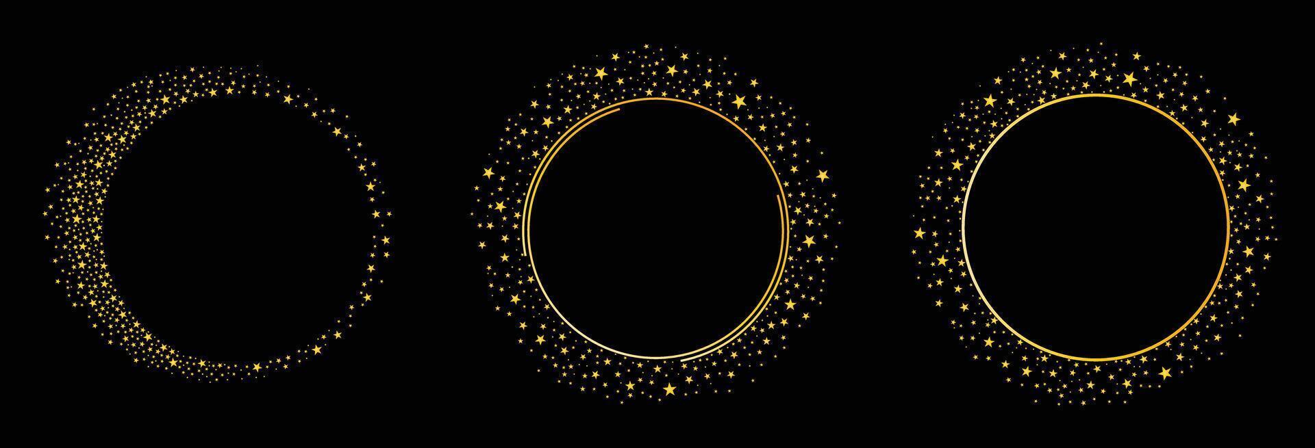 Circle Frame With Sparkling Stars vector