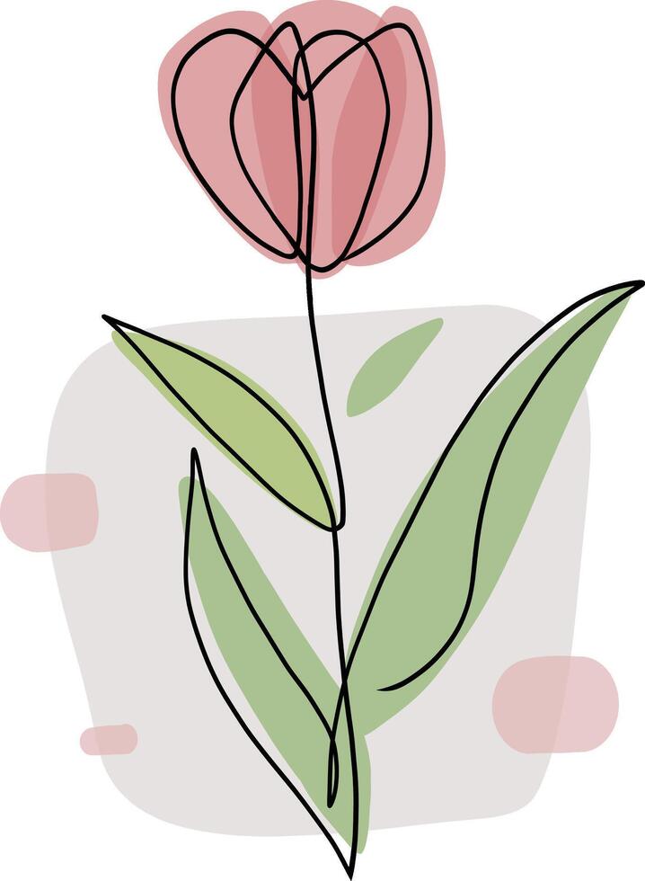 Minimalist Hand Drawn Flower vector