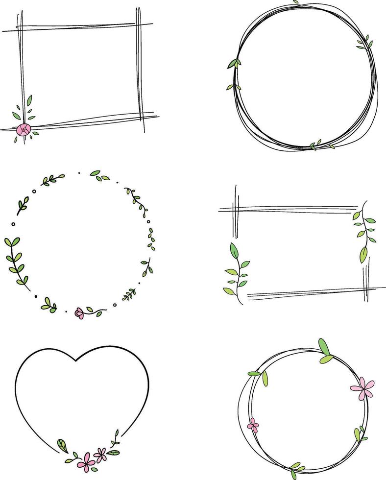 Hand Drawn Floral Frame vector