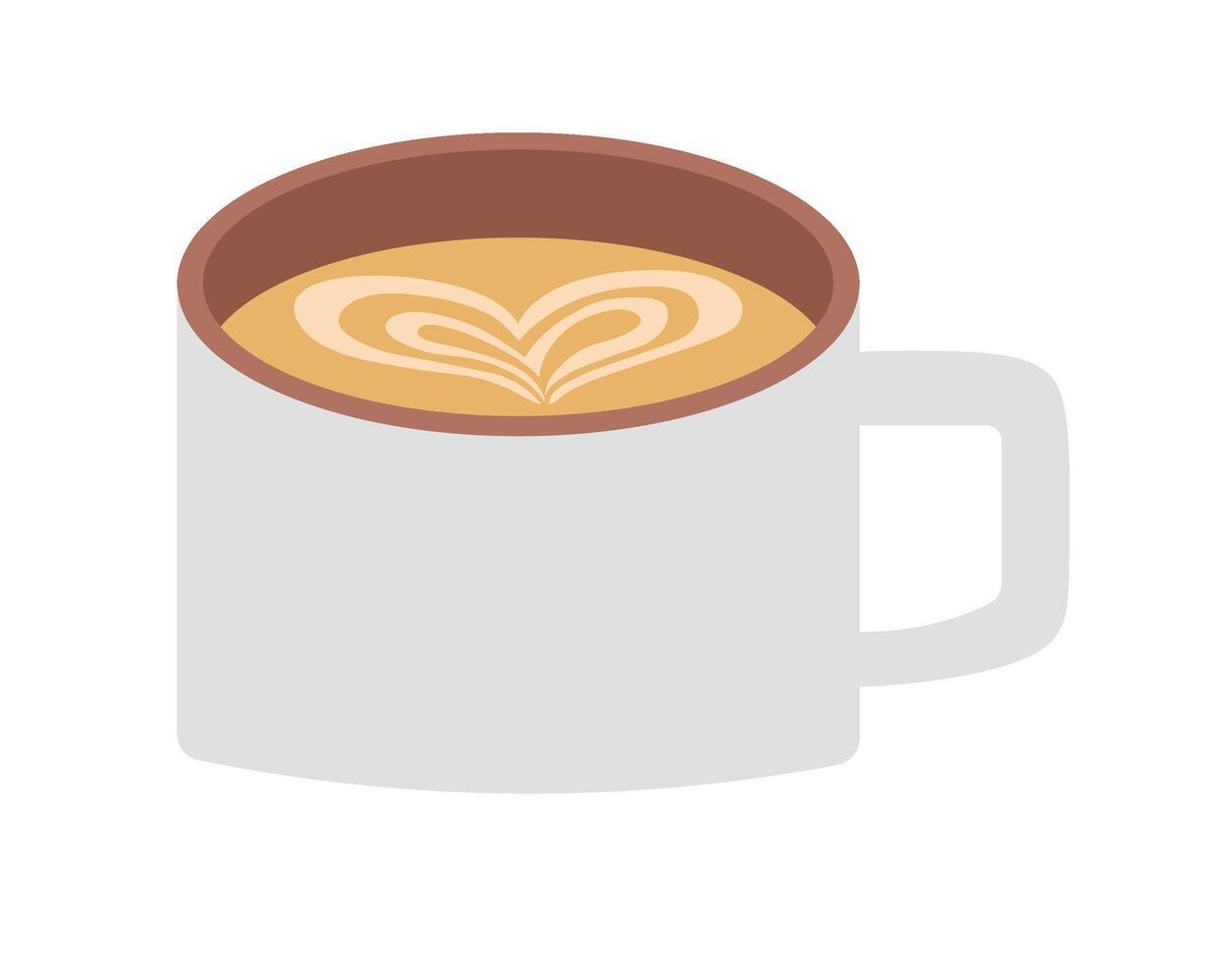 Espresso based hot coffee drink, cup of cappuccino vector