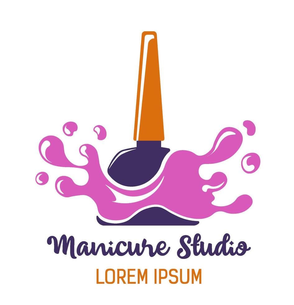 Manicure studio, care for fingernails logotype vector