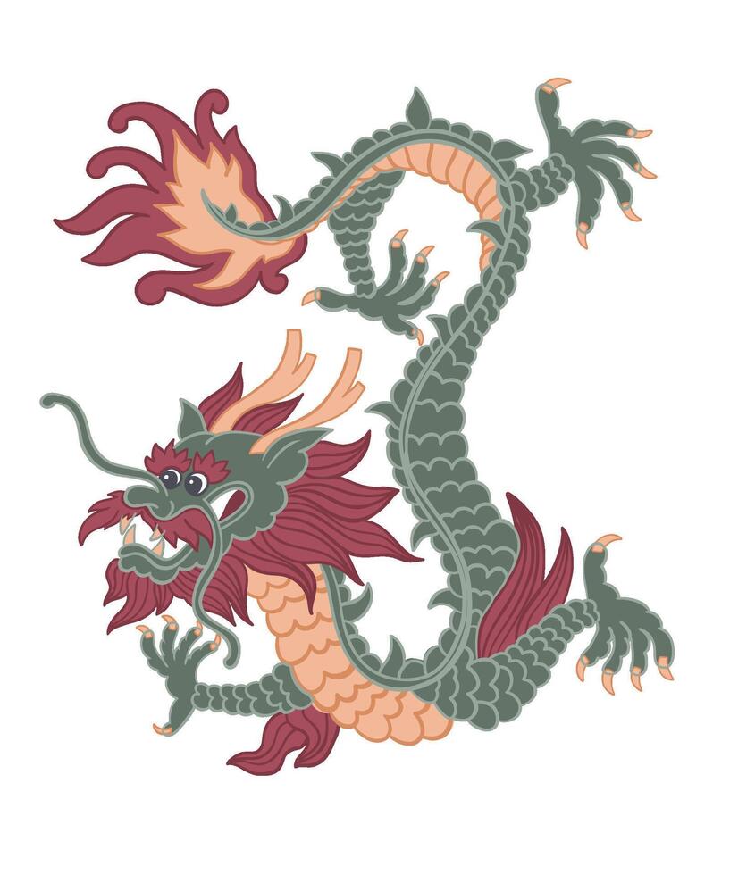 Chinese new year flying dragon vector