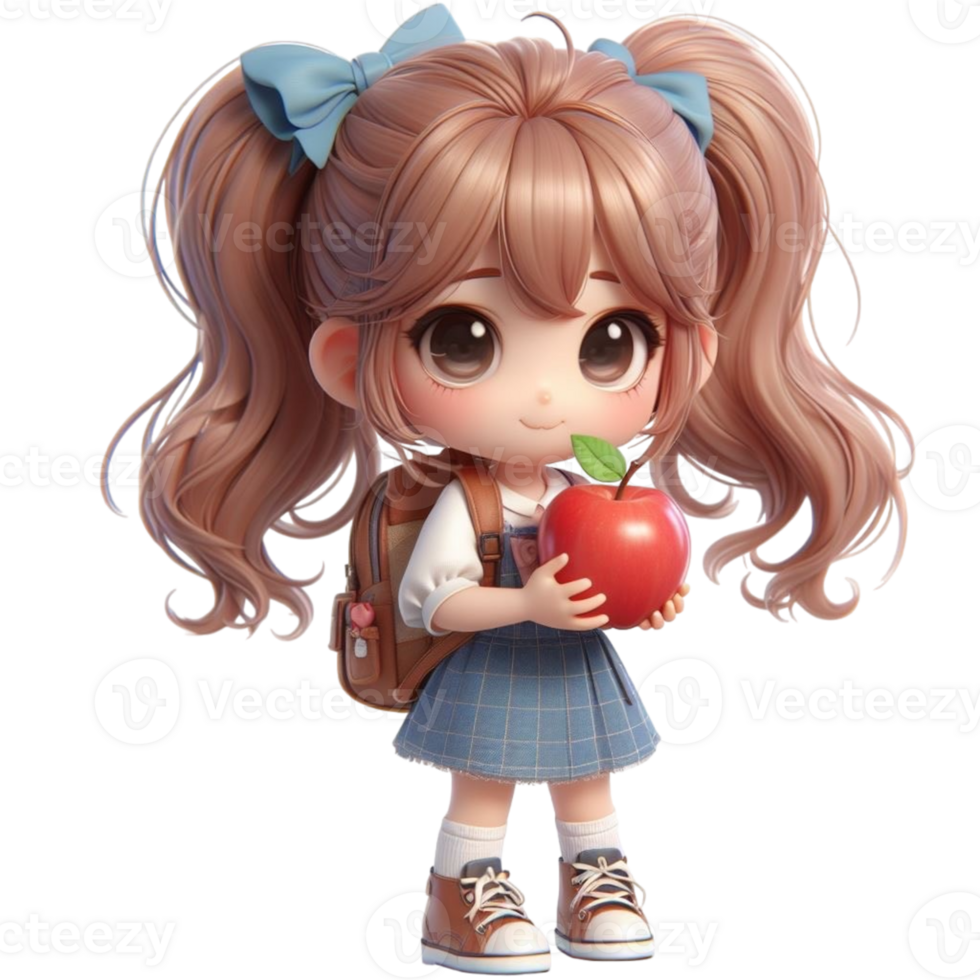 AI generated child holding apple png
