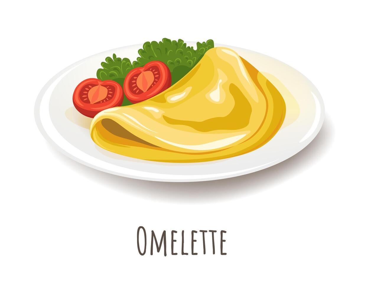 Omelette with vegetable, healthy meal for diet vector