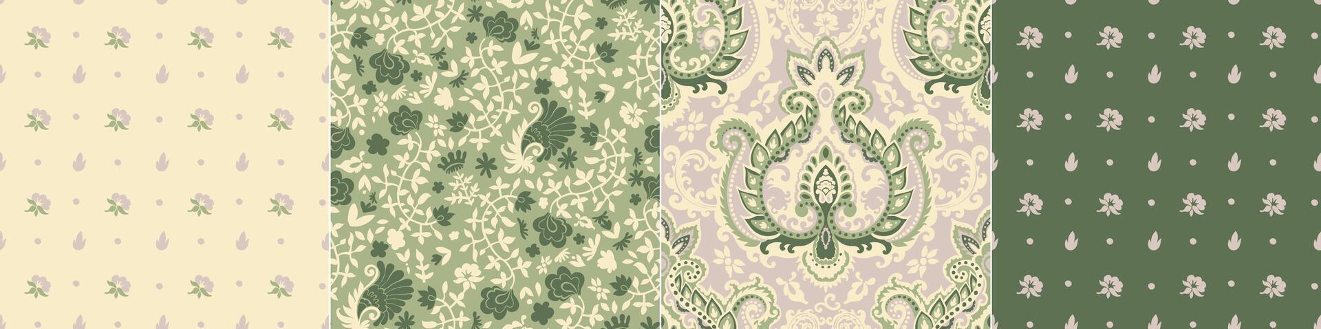 Paisley set of pattern collection vector