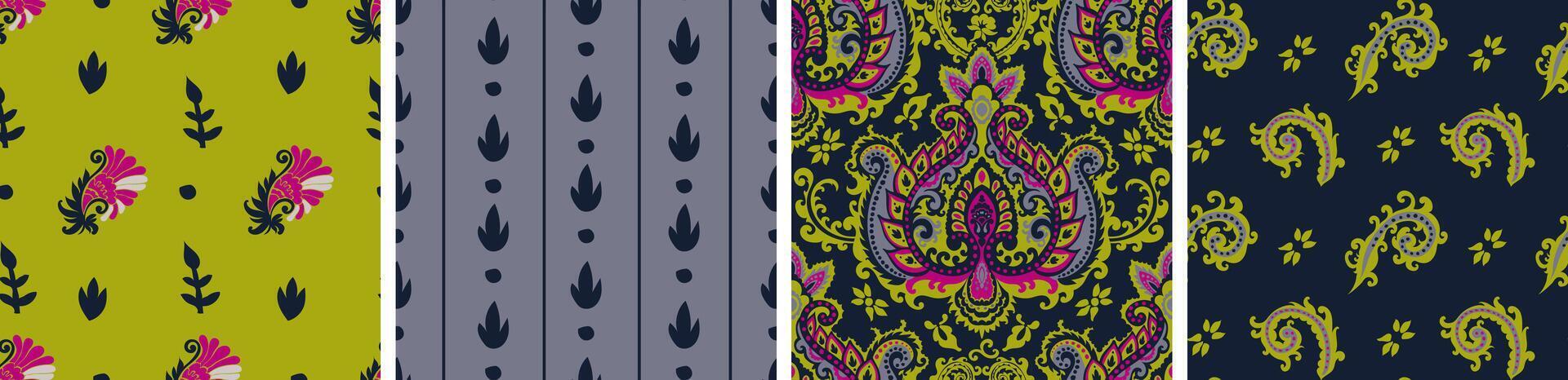 Paisley set of pattern collection vector