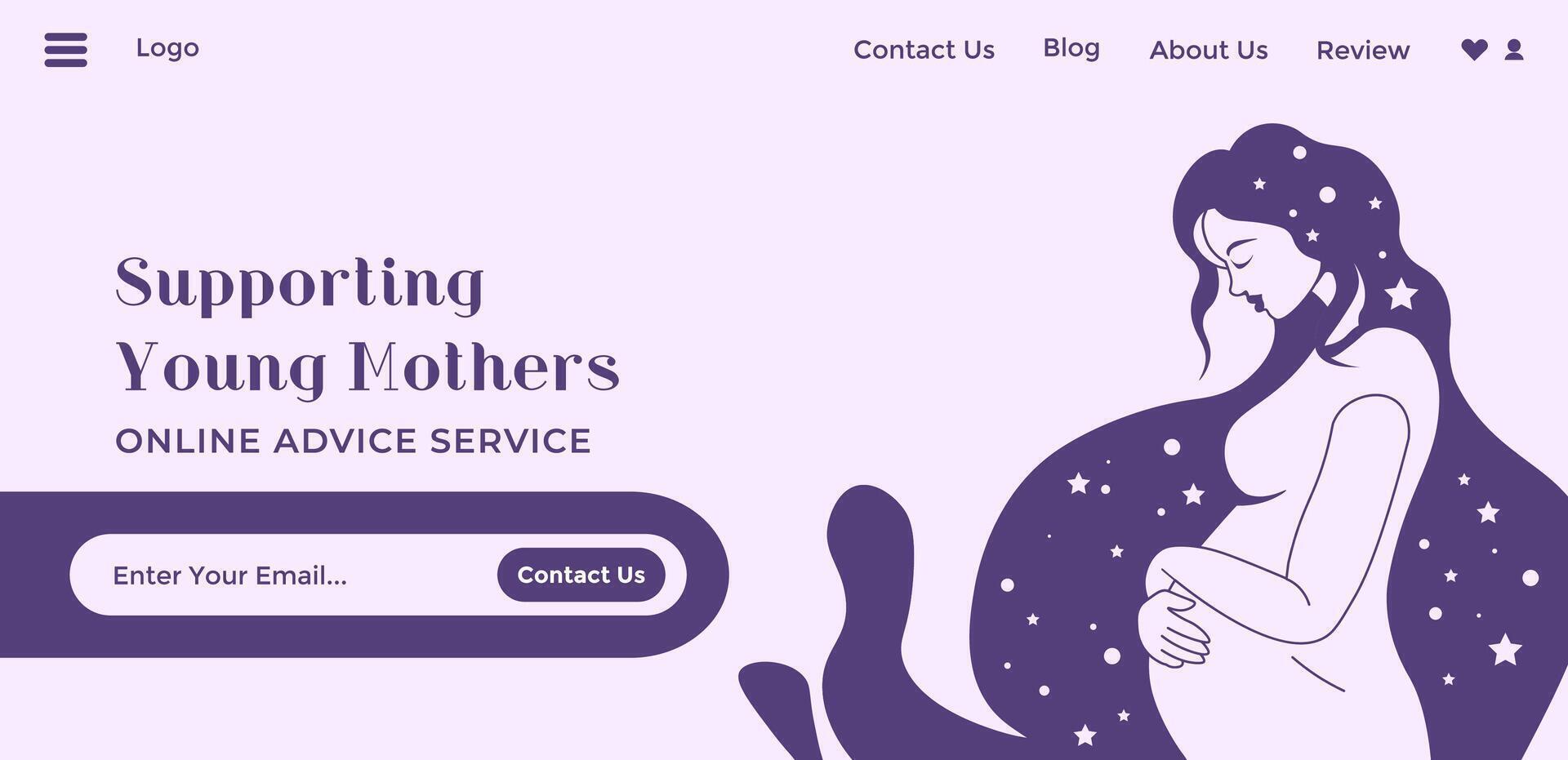 Supporting young mothers online advice service vector