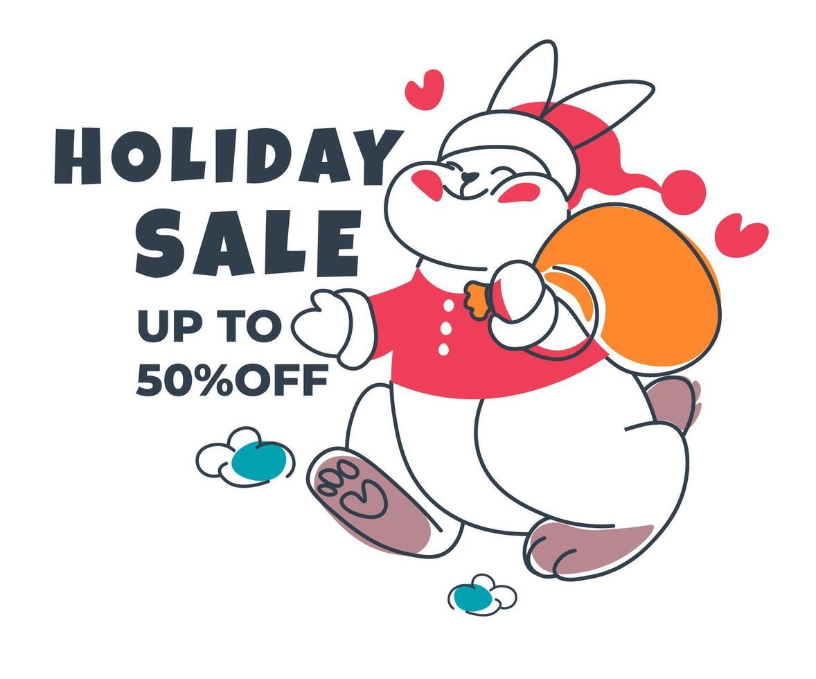 Holiday sale, discounts and sales in winter promo vector
