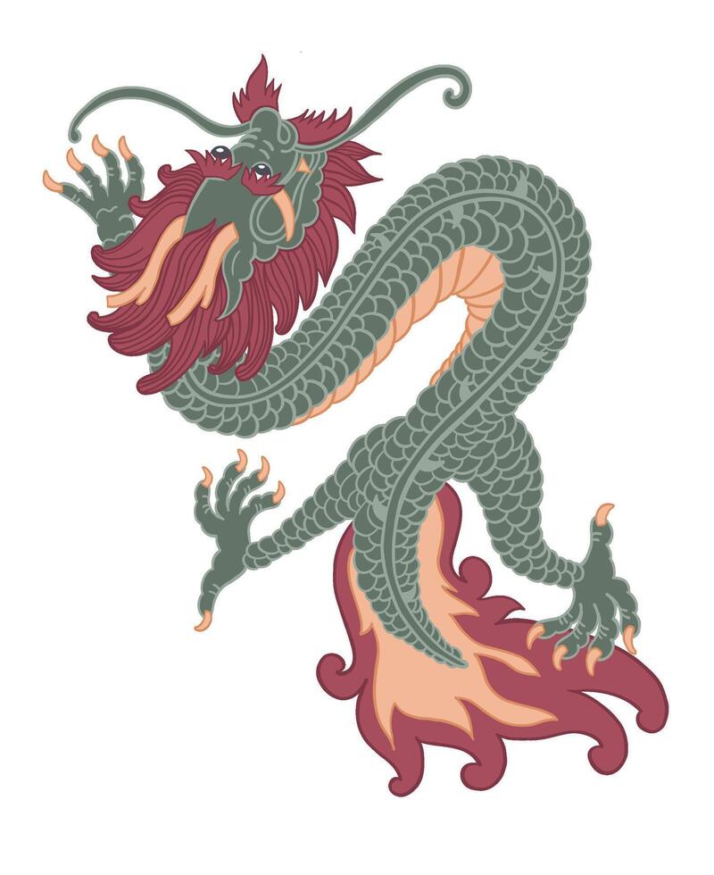 Chinese new year flying dragon vector