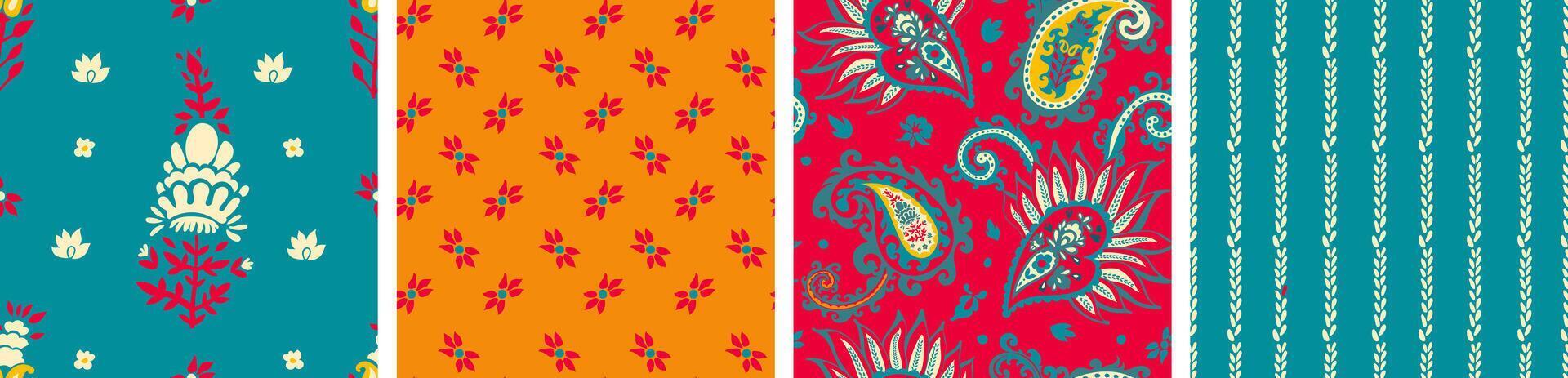 Seamless pattern collection Paisley vector