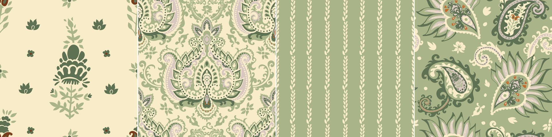 Paisley set of pattern collection vector