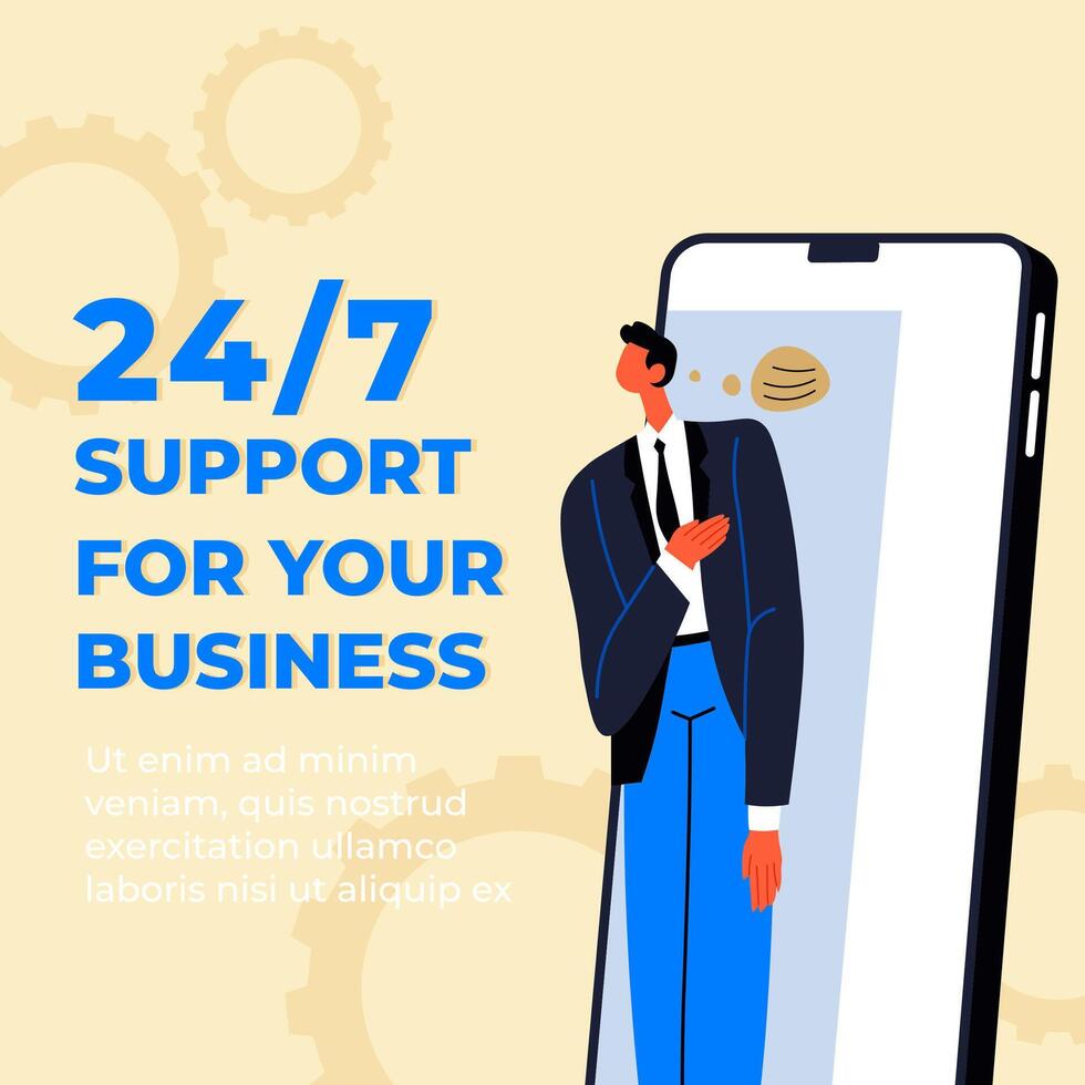 Support for your business, marketing banner, promo vector
