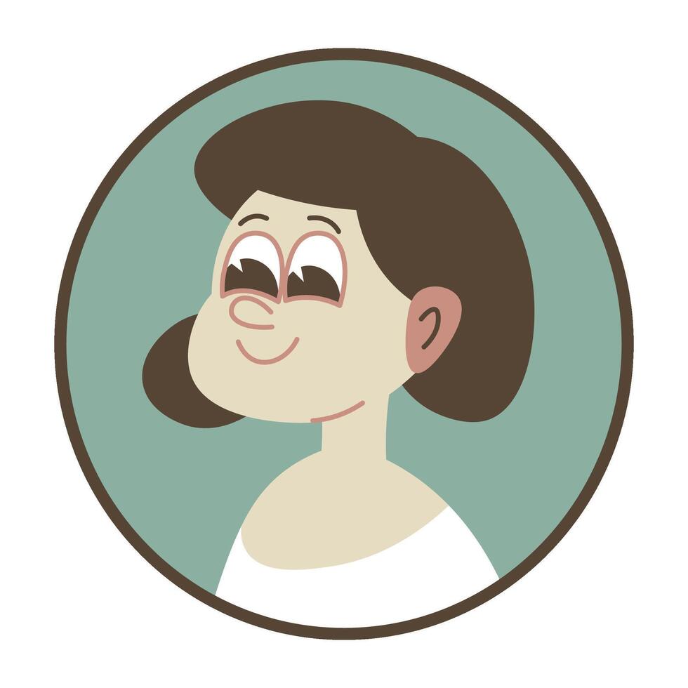 mujer avatar o retrato, tía en familia árbol vector