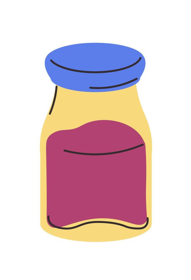 Jar with jam, natural product for healthy eating vector
