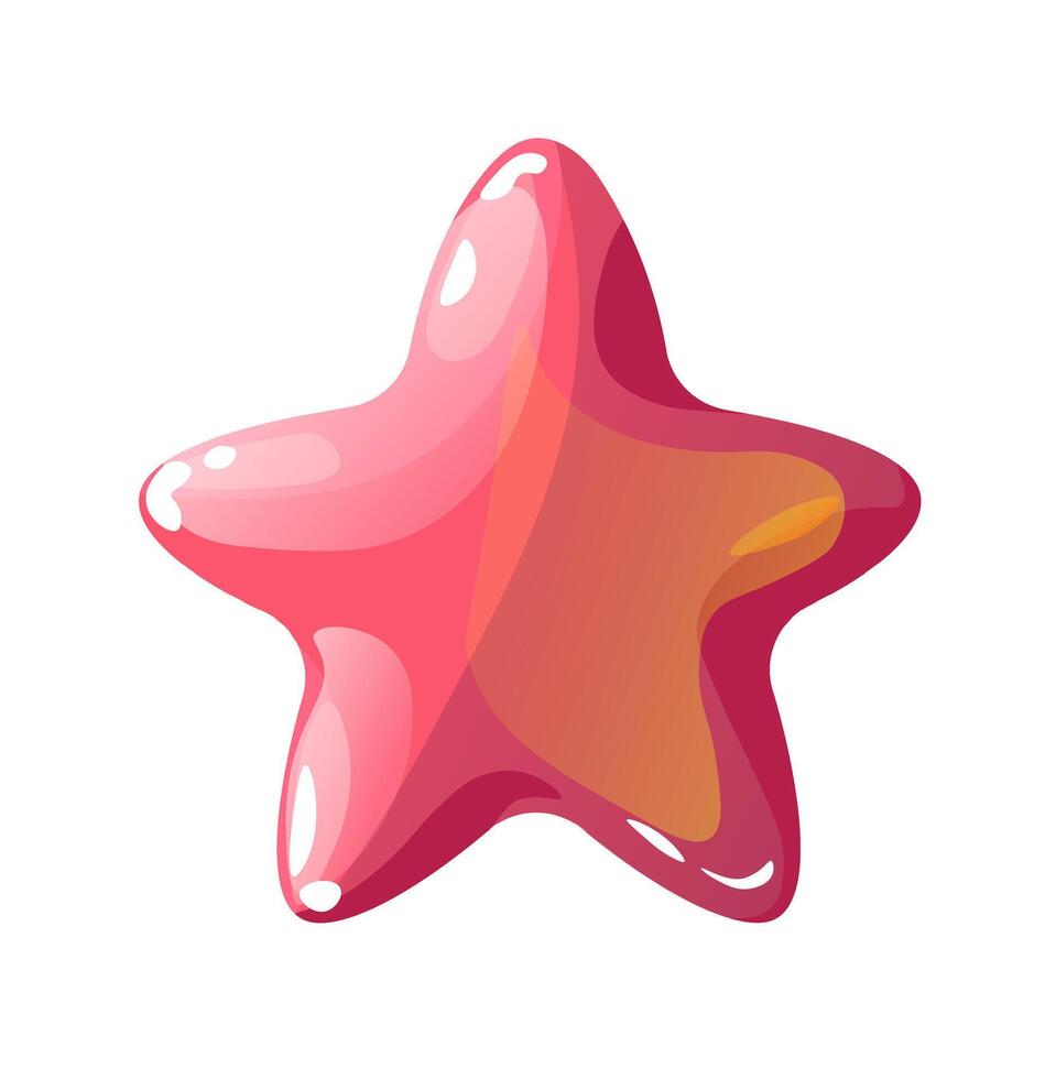 Chewy sugar in shape of star gummy jelly candy vector