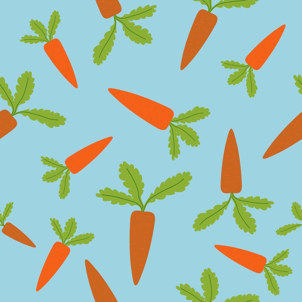 Carrots with leaves, vegetable wallpaper print vector