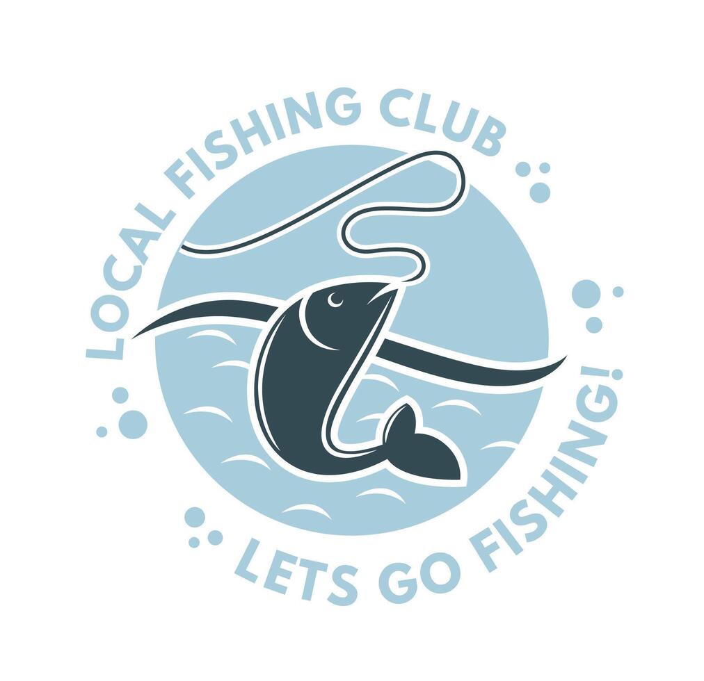 Local fishing club, lets go fishing invitation vector