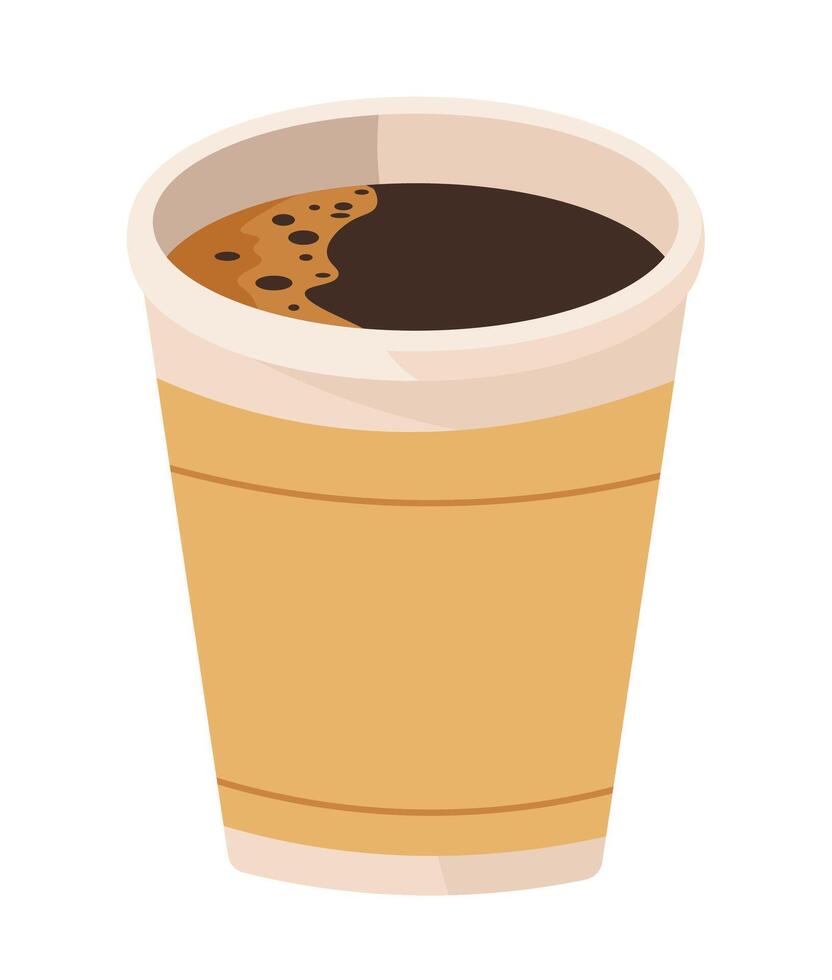 Mocha coffee, cup with classic caffeine beverage vector