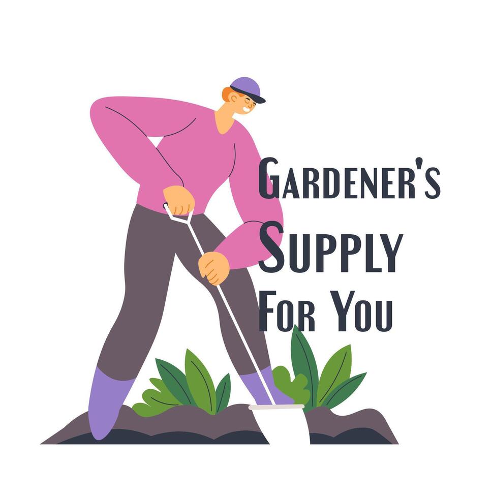 apoyo para tu jardinero, planta cuidado productos vector