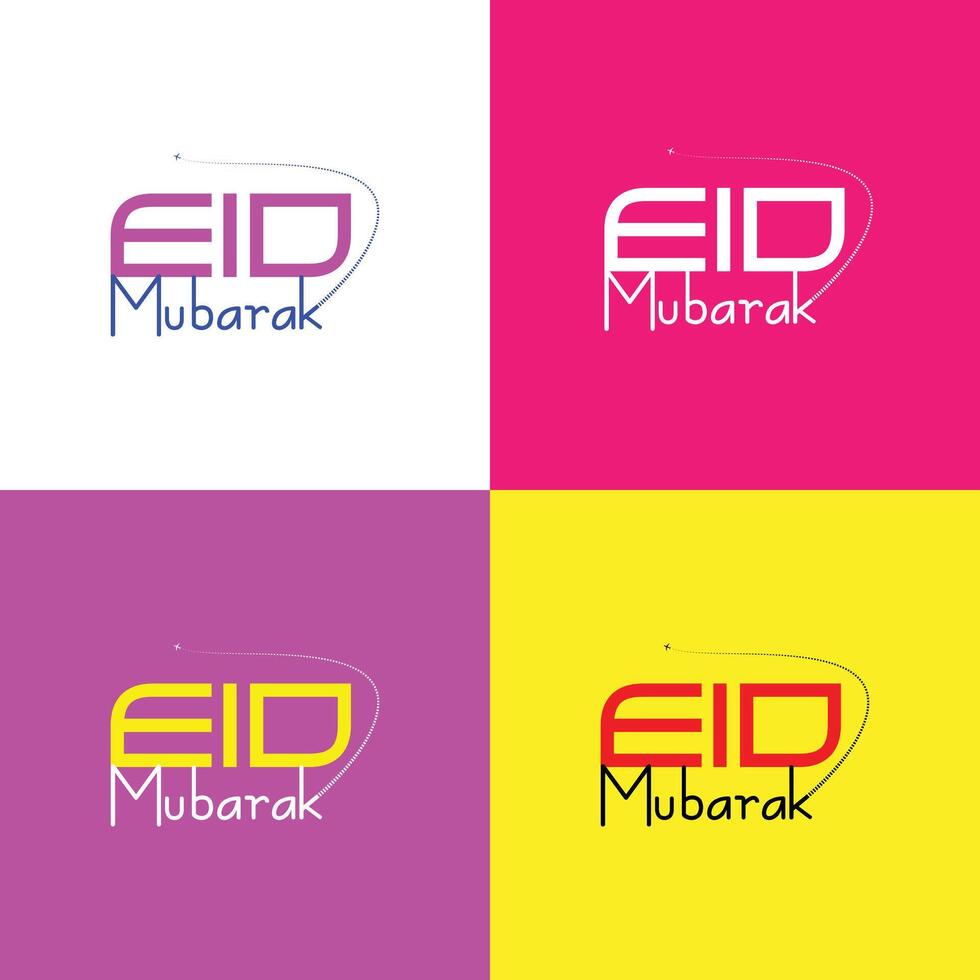 eid Mubarak escrito letras. vector caligrafía