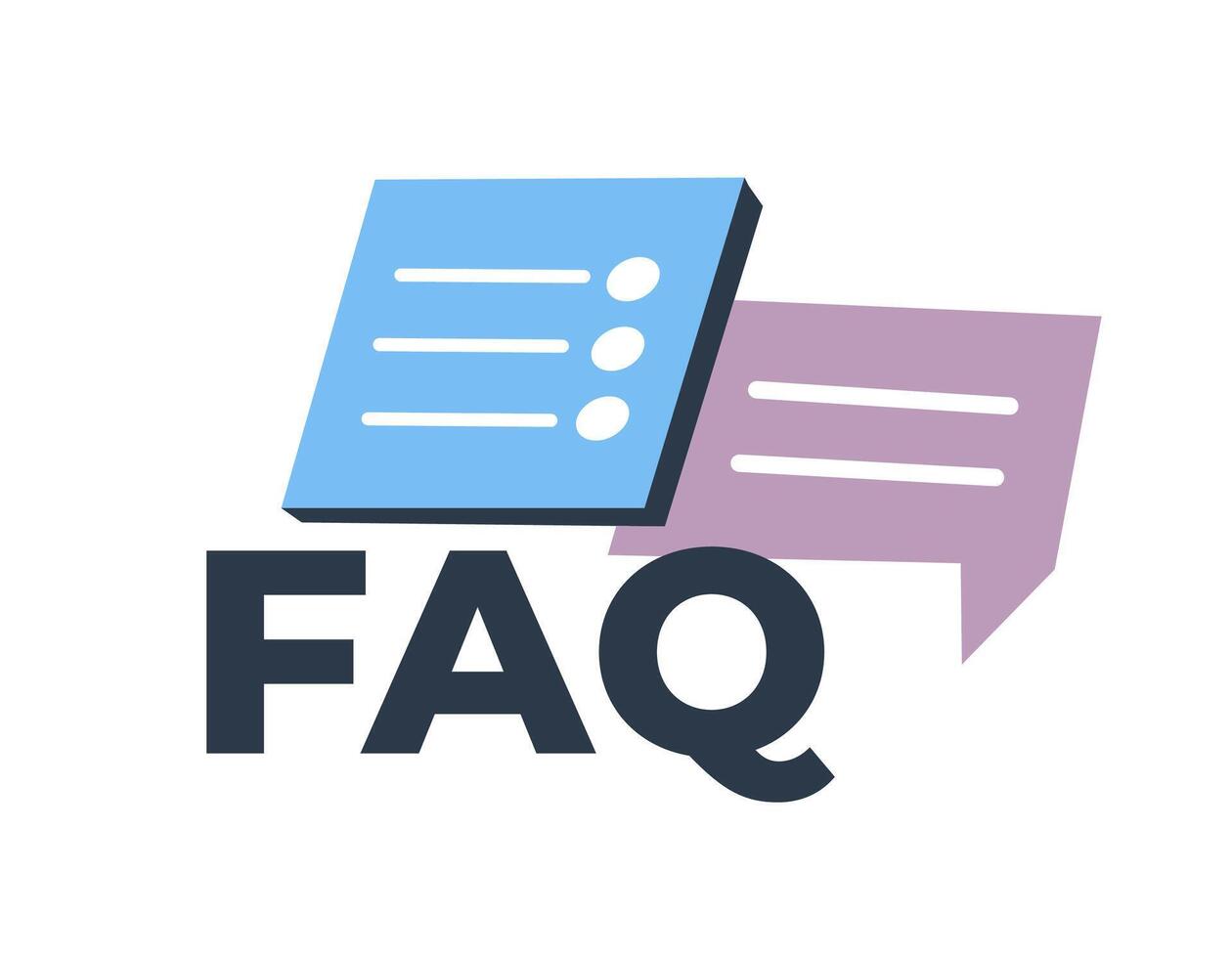 FAQ frequently asked questions icon for website vector