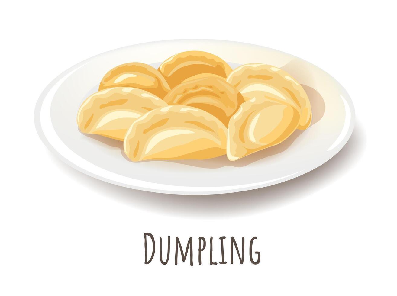 Boiled dumpling, nutritious and tasty nourishment vector