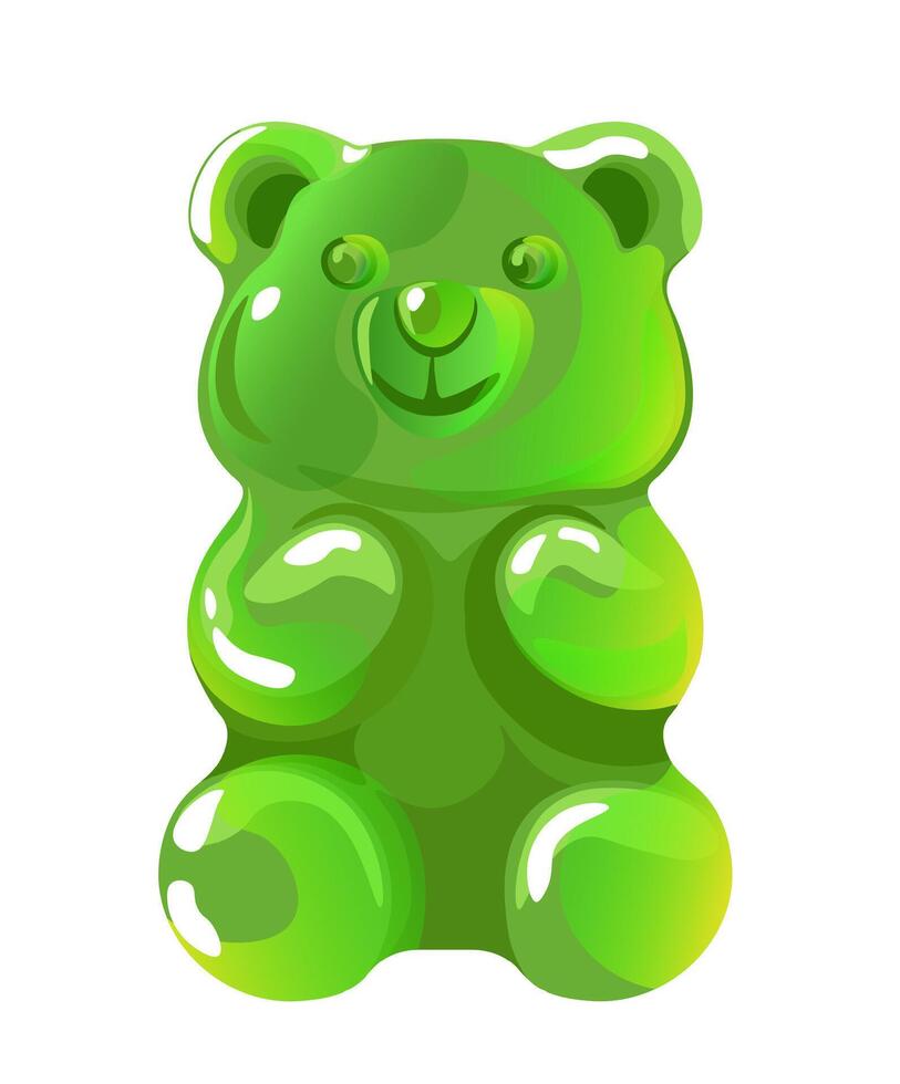 Chewy sugar, gummy bear jelly candy marmalade vector