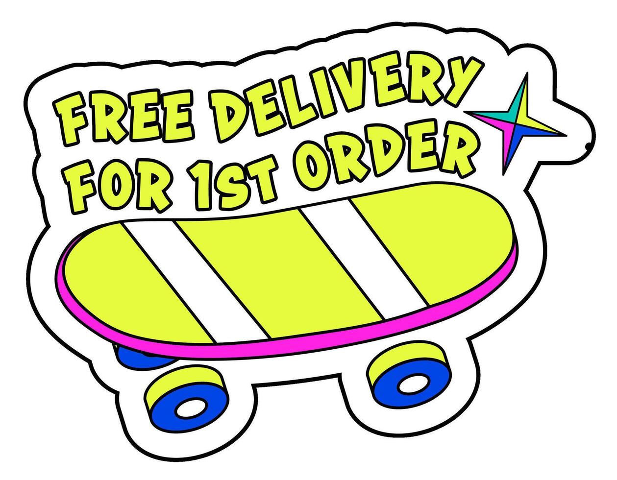 Free delivery for first order, advertising emblem vector