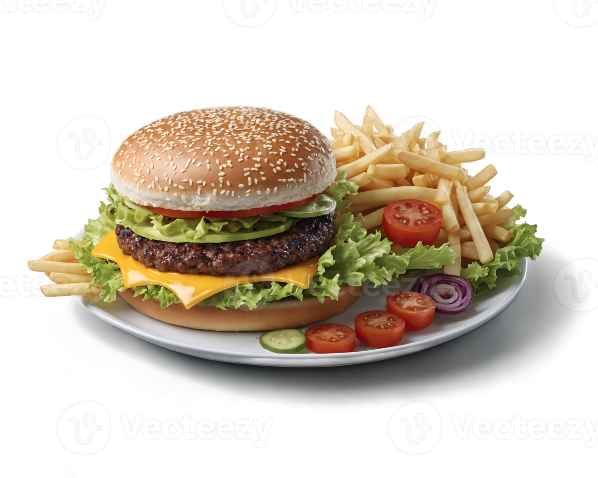 AI generated Huge hamburger on transparent background png